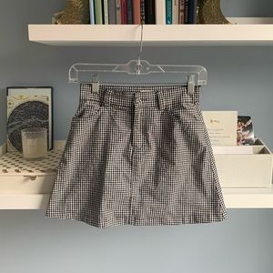 Brandy Melville Black and White Checkered Skirt